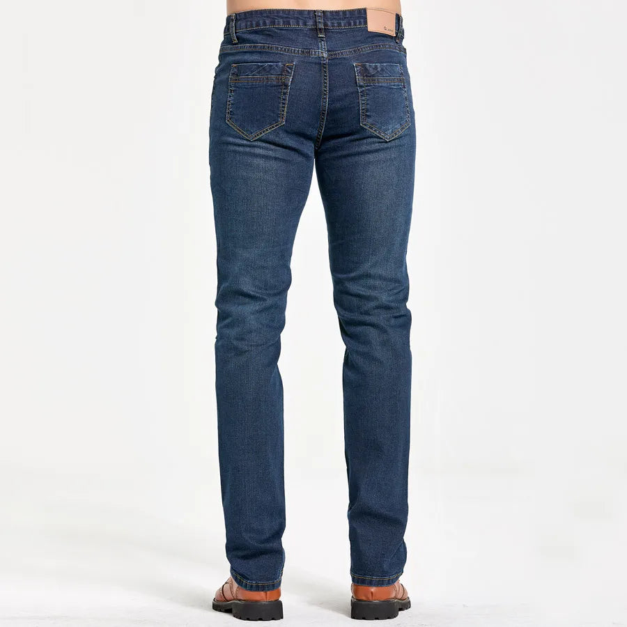 Men's Classic Slim Fit Straight Jeans Casual Stretch Denim Pants Fashion Blue Trousers