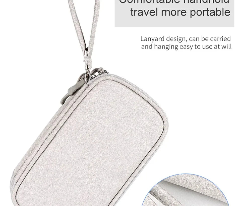 Travel Portable Digital Product Storage Bag Waterproof Double Layer Case for USB Data Cable Organizer Portable Tech Gadget Pouch