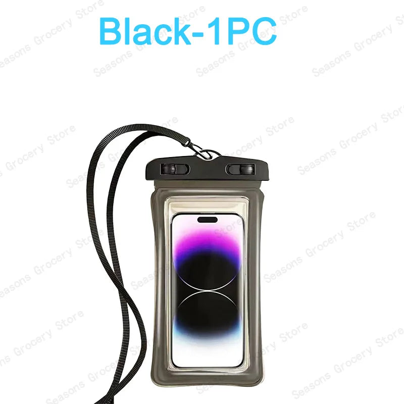 Transparent Waterproof Phone Pouch Under 7.2 Inches Touch Screen Swimming Rafting Waterproof Case with Lanyard Sealed Bag