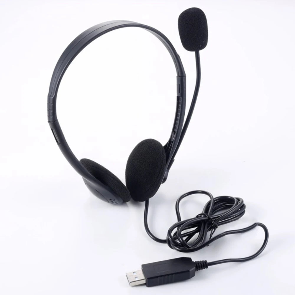 Wired Headset PC Gaming Headphones with Adjustable Noise Cancelling Microphone Mute Type C USB Headsets for Smartphone Laptop