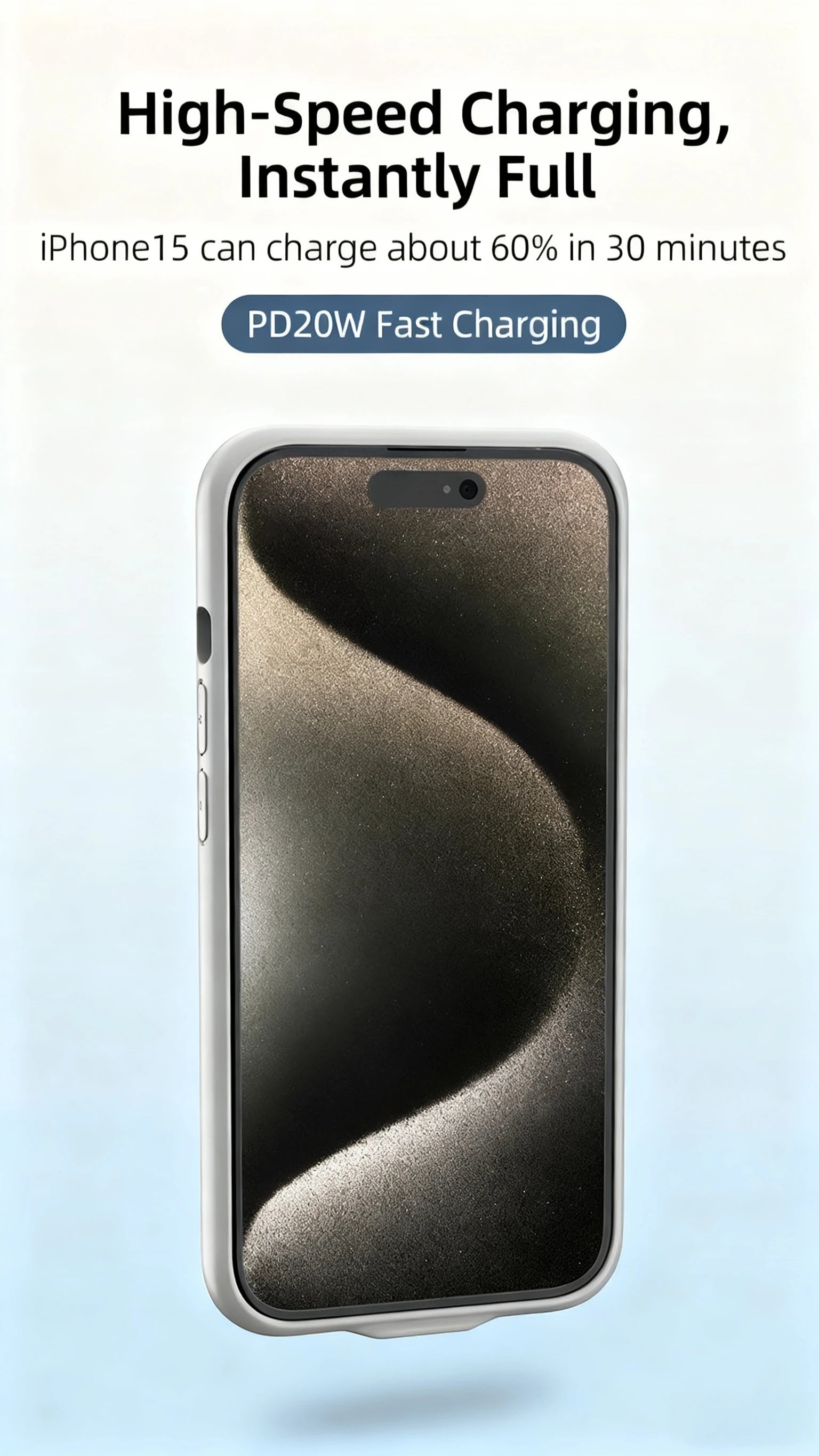 20000mAh Compatible Wireless Power Bank Suitable for IPhone 15 15Pro 15ProMax 15Plus Ultra-thin Portable Back Clip Battery Case