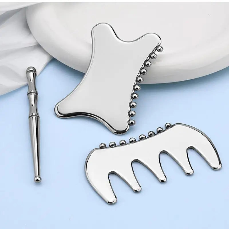 Gua Sha Board Guasha Massage For Face Stainless Steel Body Massager Facial Scraping Plate SPA Guasha Scraper For Neck Back