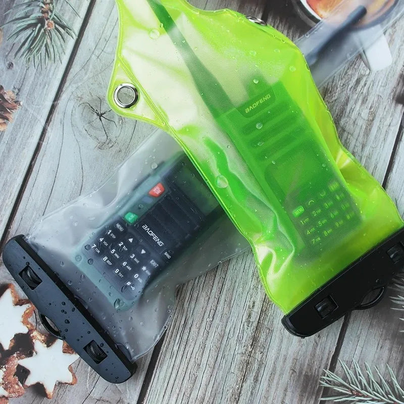 New Quansheng UVK5(8) IP67 Waterproof Bag Case Pouch for Motorola Baofeng UV-5R BF-888S Walkie Talkie Rainproof Bag Mobile Phone