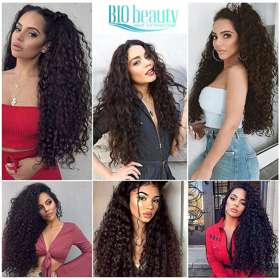 Synthetic Kinky Curly Blonde Hair Extensions Clip Ins for Women Brazilian Remy Hair Extensions 7Pcs with 24 Clips Natural Blonde