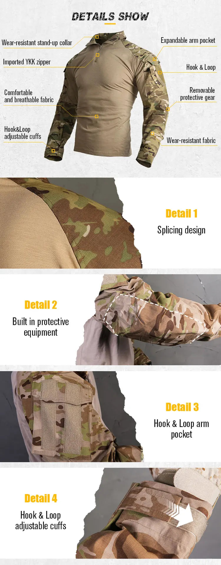 Emersongear G3 Combat Uniform Sets 2017 Mens Tactical Suits Outdoor Hunting Training Shirt Pants Tops Duty Cargo Trousers MCBK