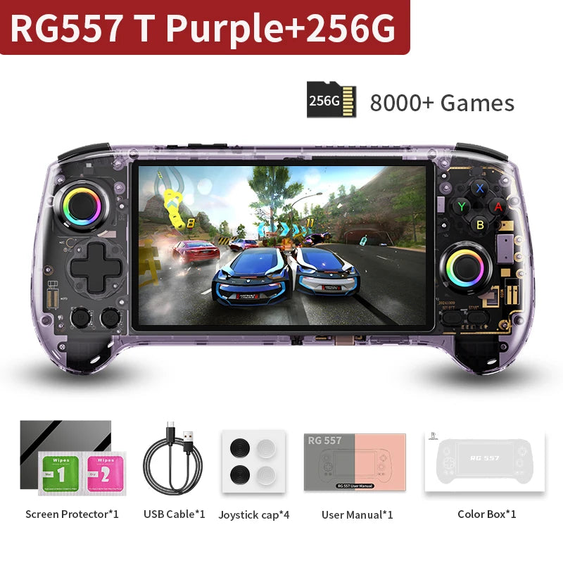 ANBERNIC RG557 Handheld Game Console 5.48" AMOLED Screen Dimensity 8300 Android Retro Video Player Supports FOTA WIFI Streaming