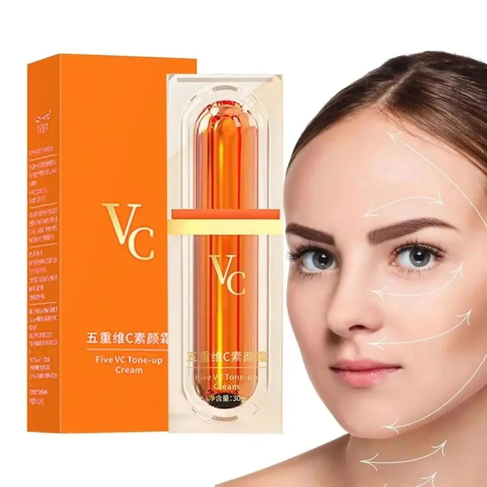 Vitamin C Face Cream Whitening Five VC Tone Up Cream Moisturizer Anti Aging Pimple Wrinkle Spots Remover Brightening Skin Care