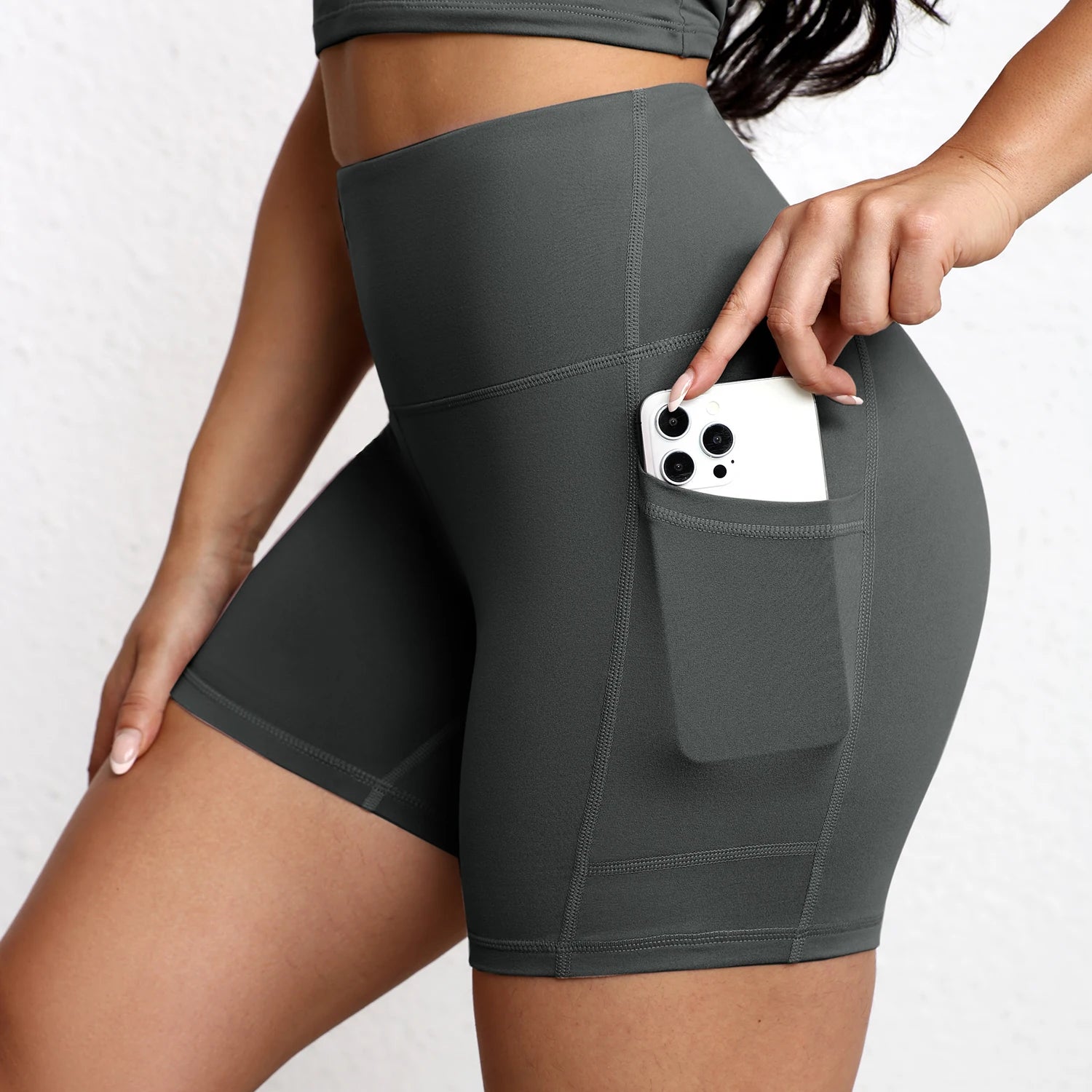 Women High Waist Pocket Yoga Sport Biker Shorts Leggings For Fitness Lift Hips Running Workout Yoga Pant