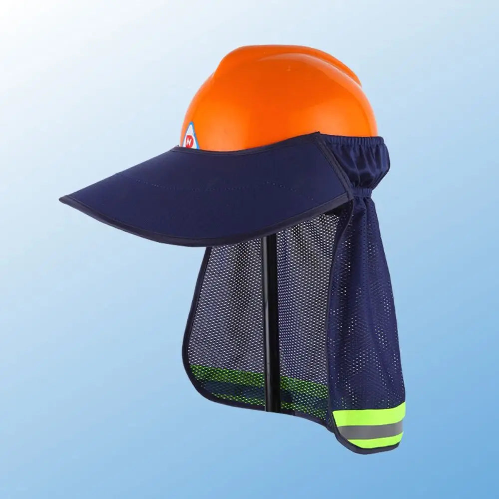 Breathable Reflective Hat Brim Sun Protection Netting Safety Helmet Sunshade Light Weight Reflect Light Reflective Neck Shield