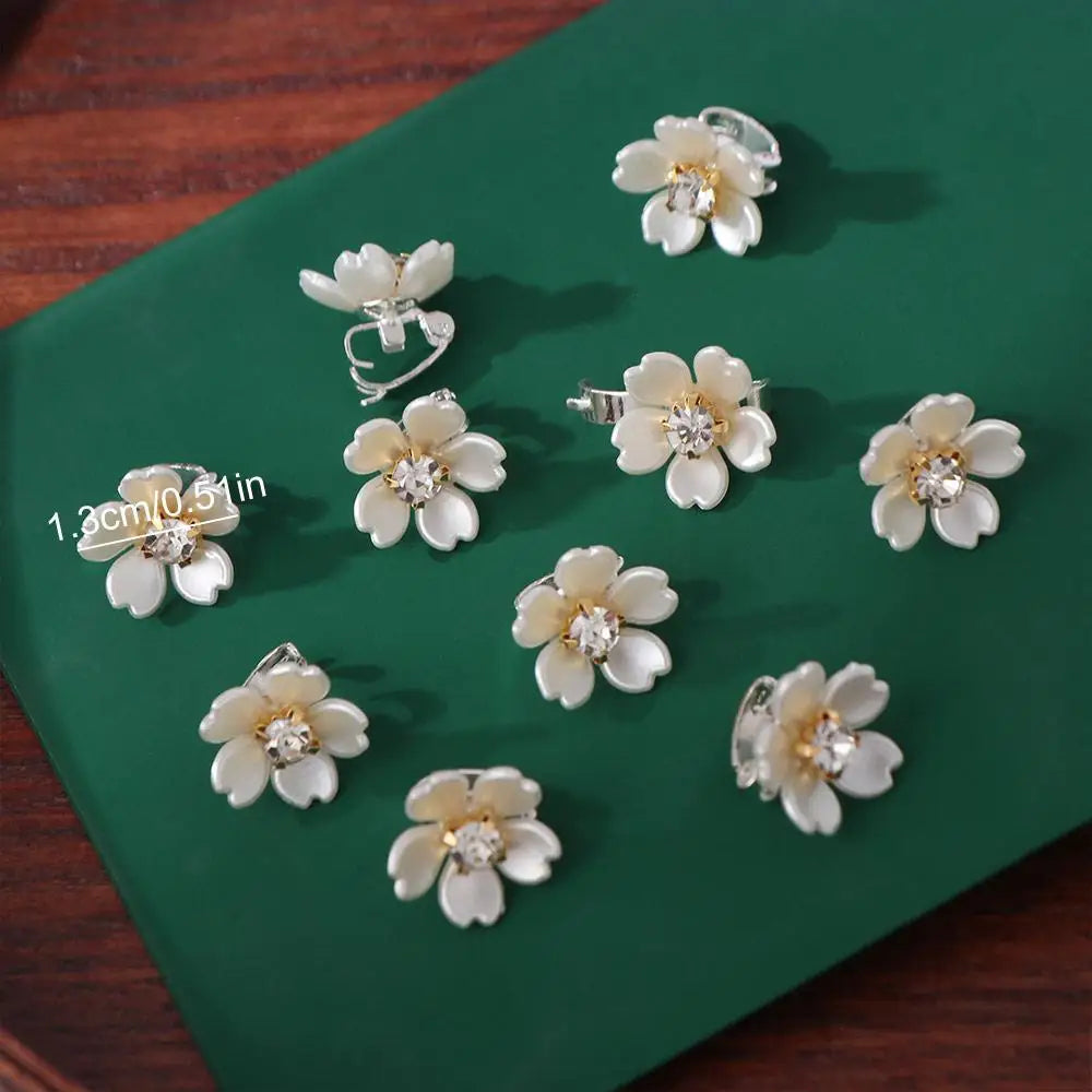 10pcs Dread Locks Flower Decor Hair Ring Metal Cuff Hair Braiding Dreadlocks Beads DIY Charm Hair Braid Rings Clips Men