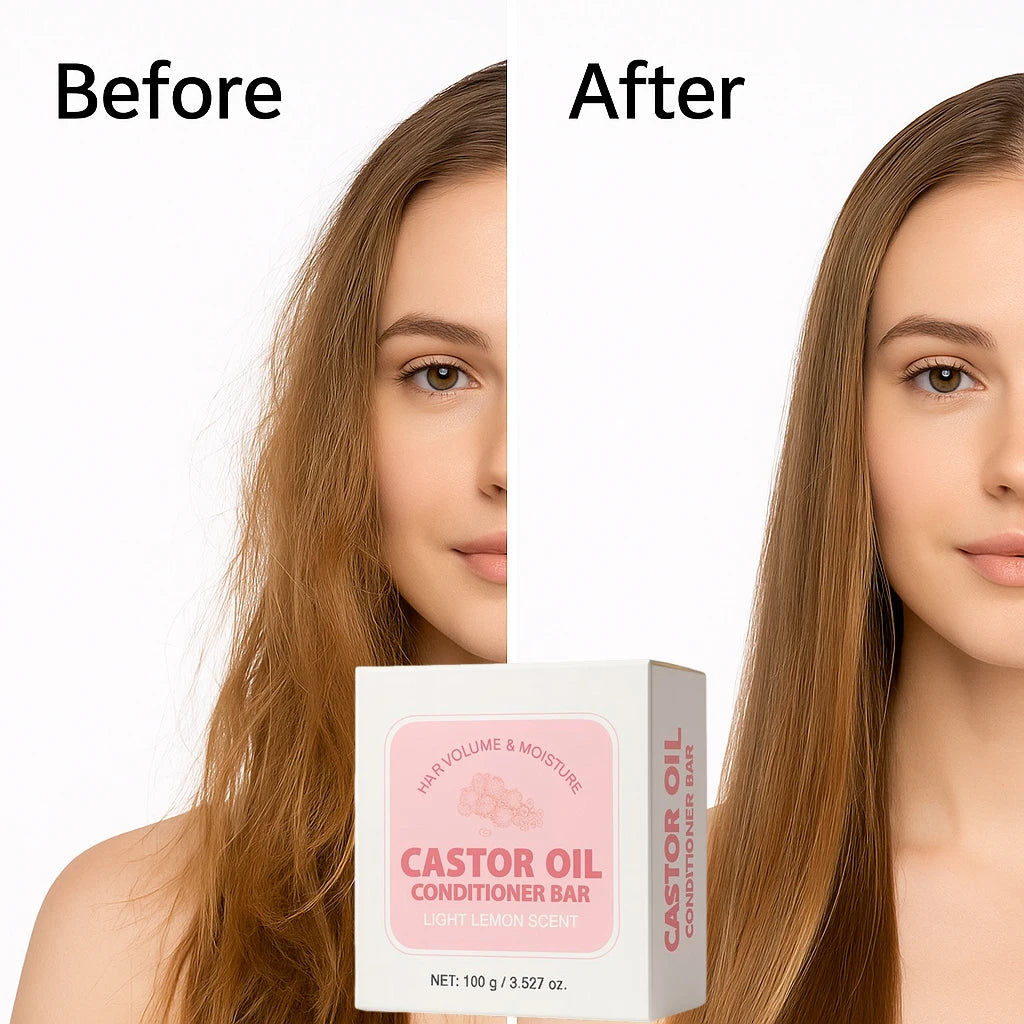 100g Castor Oil Conditioner Bar Anti-frizz Nourishing & Soothing Oil Control Conditioner for All Hair Types Hair Moisturizing