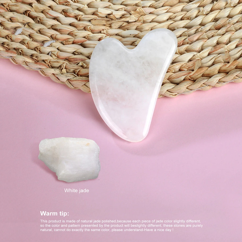 Guasha Massage Natural Stone Jade Scraper Facial Gua Sha SPA  Neck Massager for Face Lifting Wrinkle Remover Beauty Healty Tool