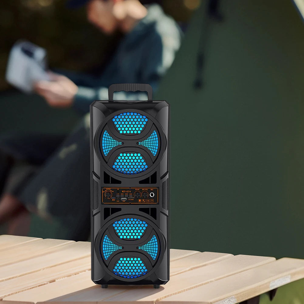 BT Speaker Portable Speaker Support USB/TF/AUX/FM/BT/MIC Wireless Stereo Speaker Outdoor Speaker Long Playtime for Outdoor Party