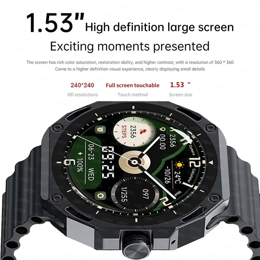 New Arrivals 1.53 HD Smartwatch Display Health Tracking BT Call Voice Assistant Sport Multifunction Smartwatches Outdoors Men's