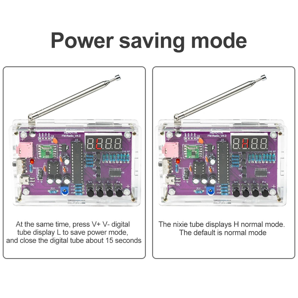 DIY FM Radio Electronic Kit  87-108MHz Adjustable Frequency Digital Display Soldering Project Practice Solder RDA5807S