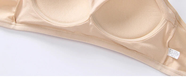 Cotton Bra for Women Fixed Pads Sports Shockproof Underwear Seamless Solid Back Closure Female Lingerie