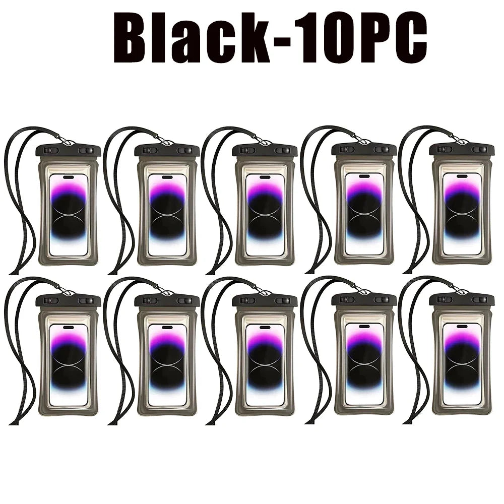 Floating Waterproof Phone Pouch Universal Water Resistant Phone Case Under 7.2 Inches Phone Dry Bag Essential for Water Sport