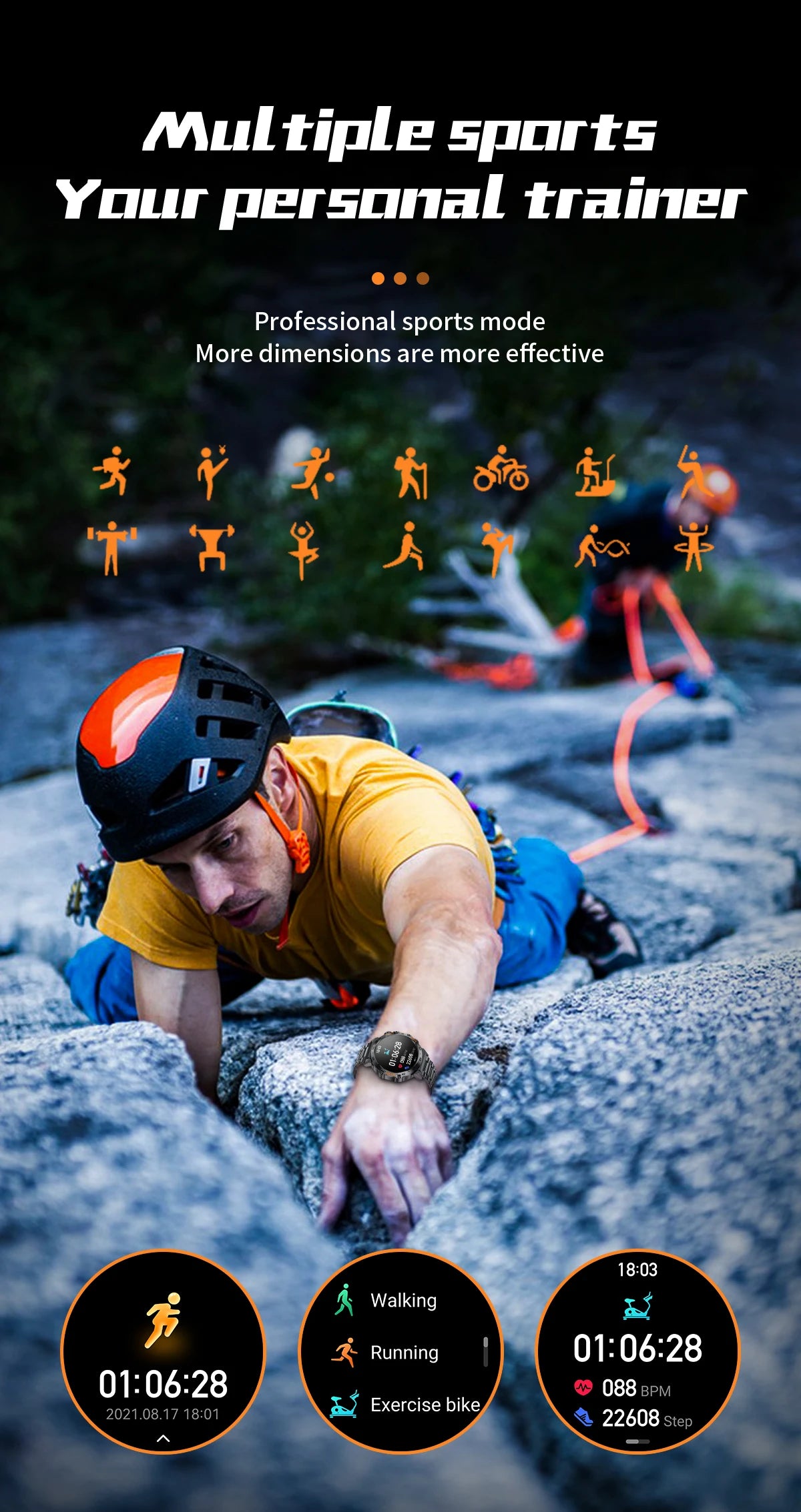 2025 Smart Watch Men 360*360 AMOLED HD Screen Waterproof Sports Fitness Watches Flashlight New Men Smartwatch For Andrio IOS