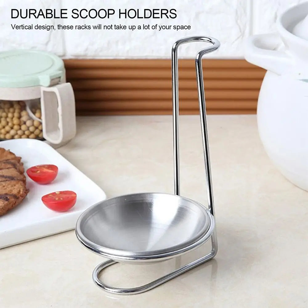Kitchen Accessories Vertical Single/Double Ladle Spoon Utensil Rack Soup Spoon Rest Stand without plate Tableware Storage Shelf