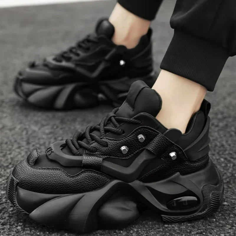 Fashion Men Chunky Sneakers Outdoor Causal Comfortabe Sports Shoes for Male Lace Up Tennis  New Height Increasing Footwears