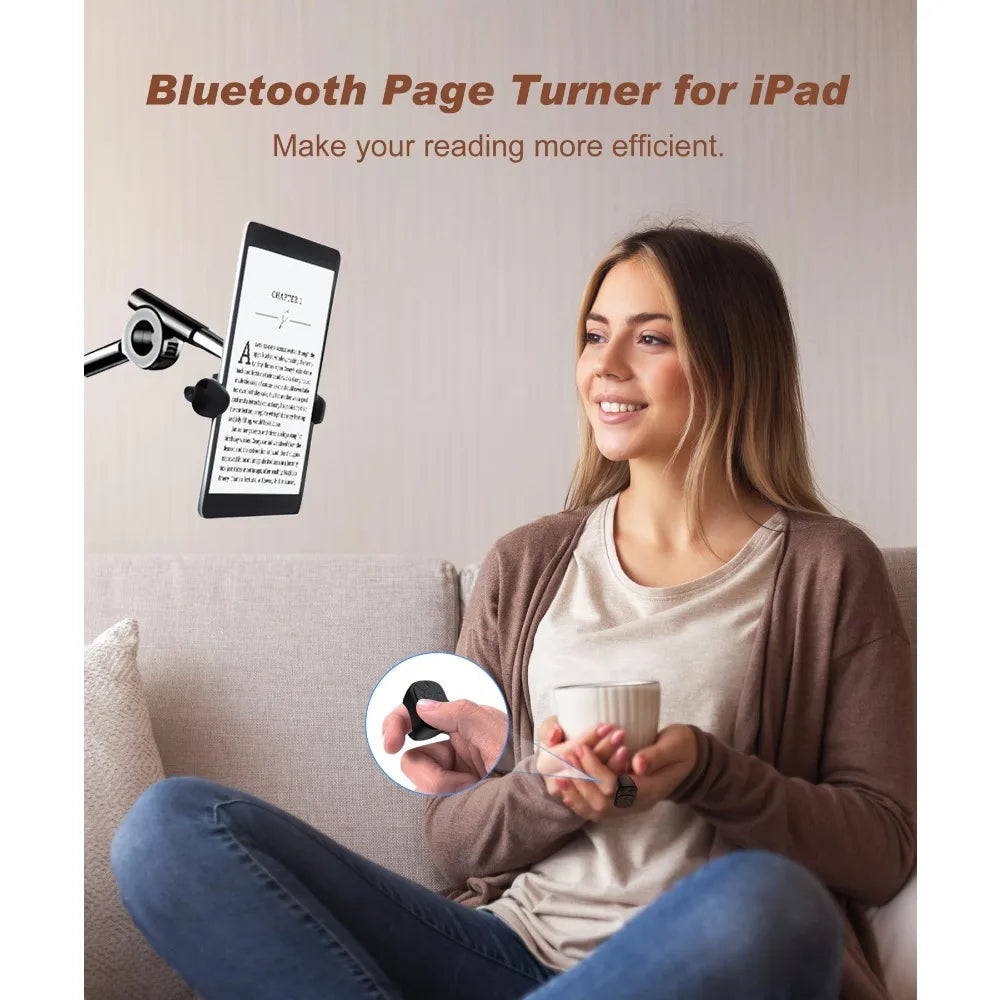 For TikTok Scrolling Ring Remote Control Bluetooth Page Turner Ring Scroller for IPhone IPad Android Camera Shutter VoiceControl