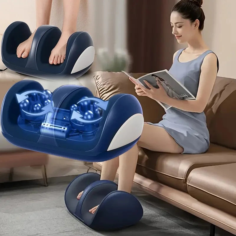 Electric Foot & Calf Massager - Shiatsu Kneading Relaxation Device with Heat