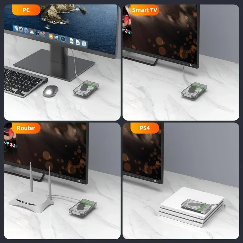 MAIWO 2.5'' HDD Enclosure Type C USB3.0 External Hard Drive Case  5Gbps HDD SSD Hard Drive Enclosure Support UASP for PC Laptop