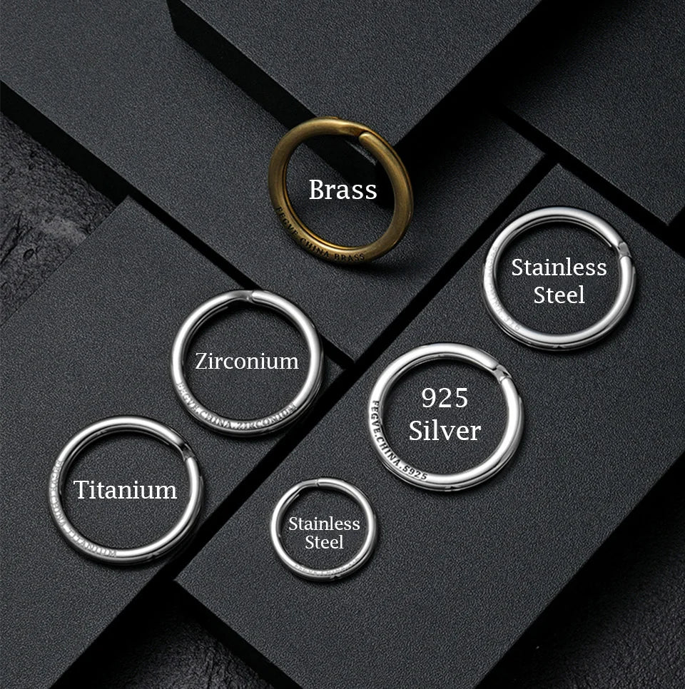 Real Titanium Men Keyring Flat Key Chain Rings Holder Car Lightweight Keychain Buckle Jewelry Quickdraw EDC Wholesale Best Gift