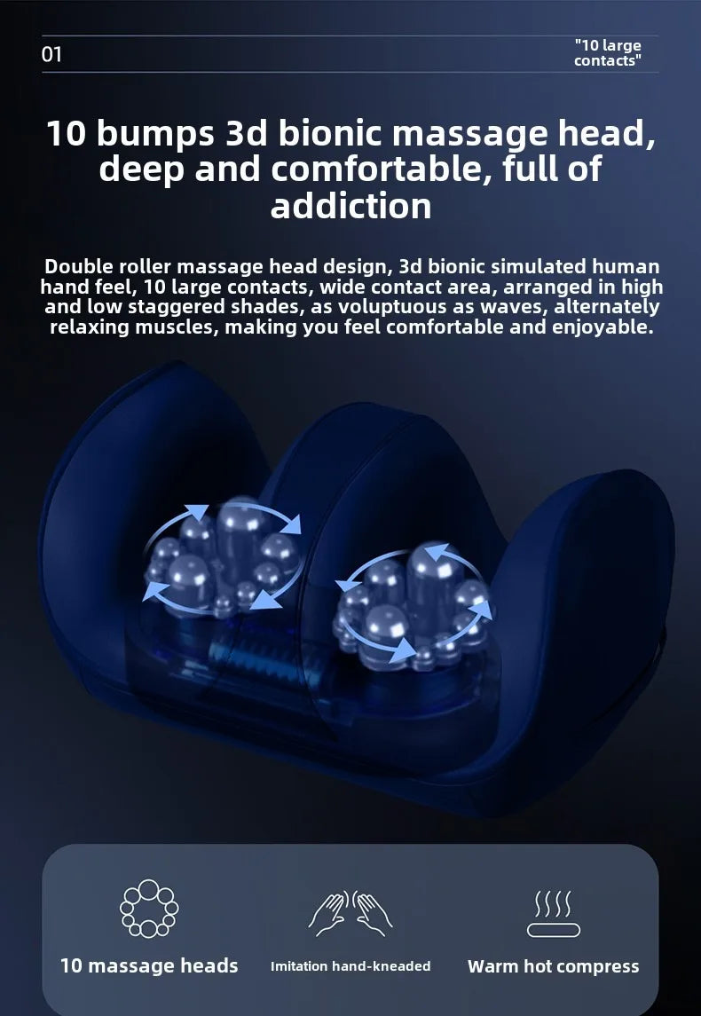 3D Shiatsu Foot Massager for Circulation Relax, Machine with Deep-Kneading Heat, Calf Massager,Ideal Gift for Mom Dad Friends