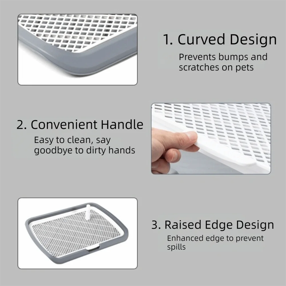 Pet Urine Basin Splash-Proof Dog Training Toilet Removable Net Mesh Dog Potty Toilet Open Top Plastic Pet Potty Pads Indoor Use