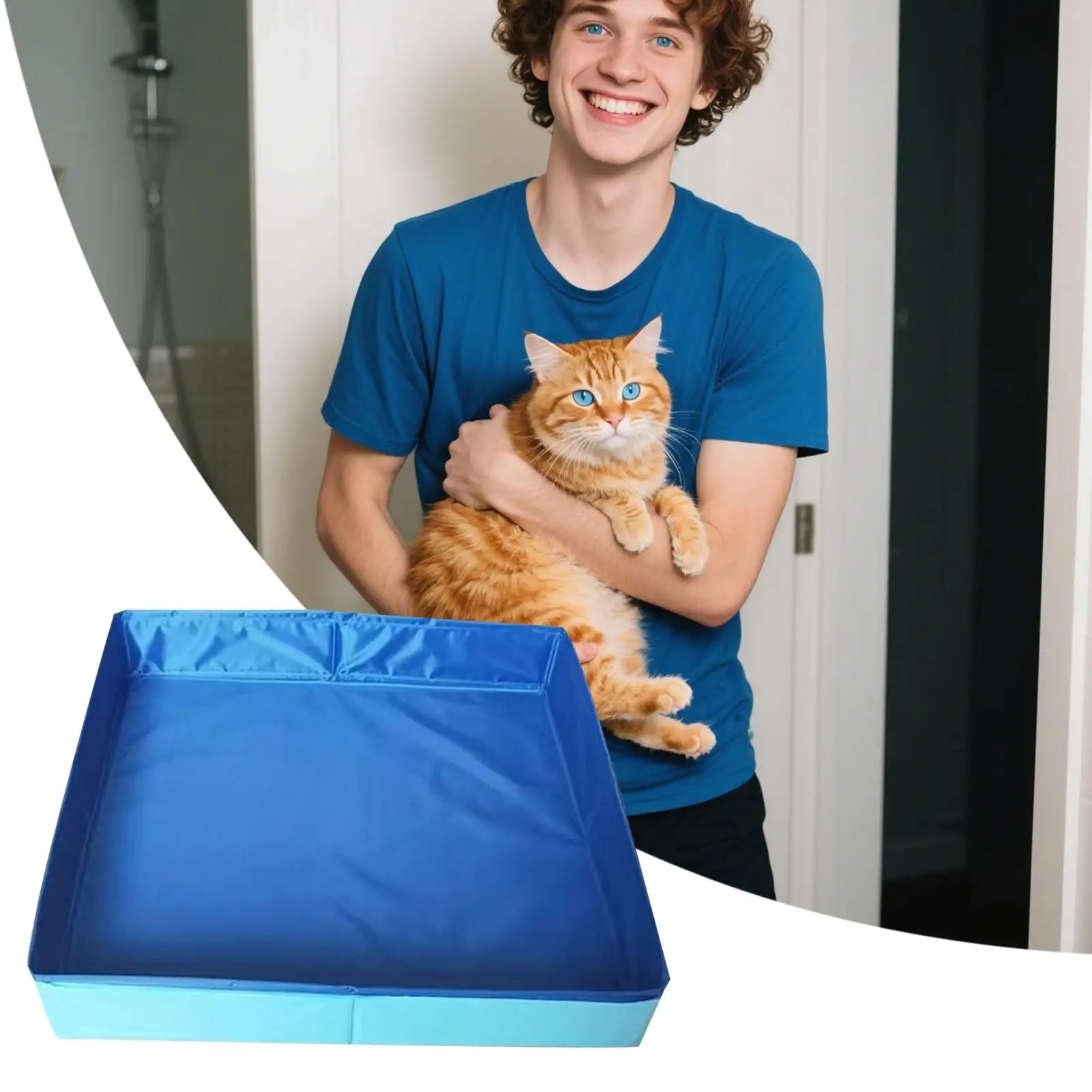Dog Kids Pool PVC Folding Pet Swimming Pool Non-Inflatable Foldable Wading Pool Anti-Slip For Puppy Cats Other Animals