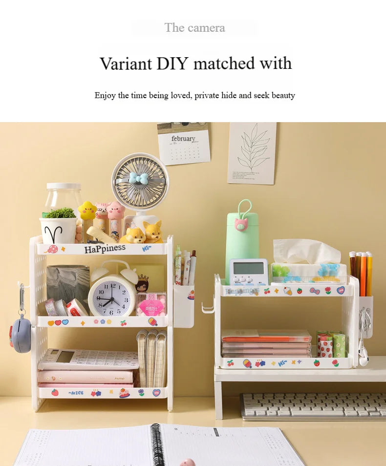 Multi-functional 3-tier Desktop Organizer, Desktop Shelf, Hole Board, Pen Holder Office Desk Organizer, Desk Desk Organizer