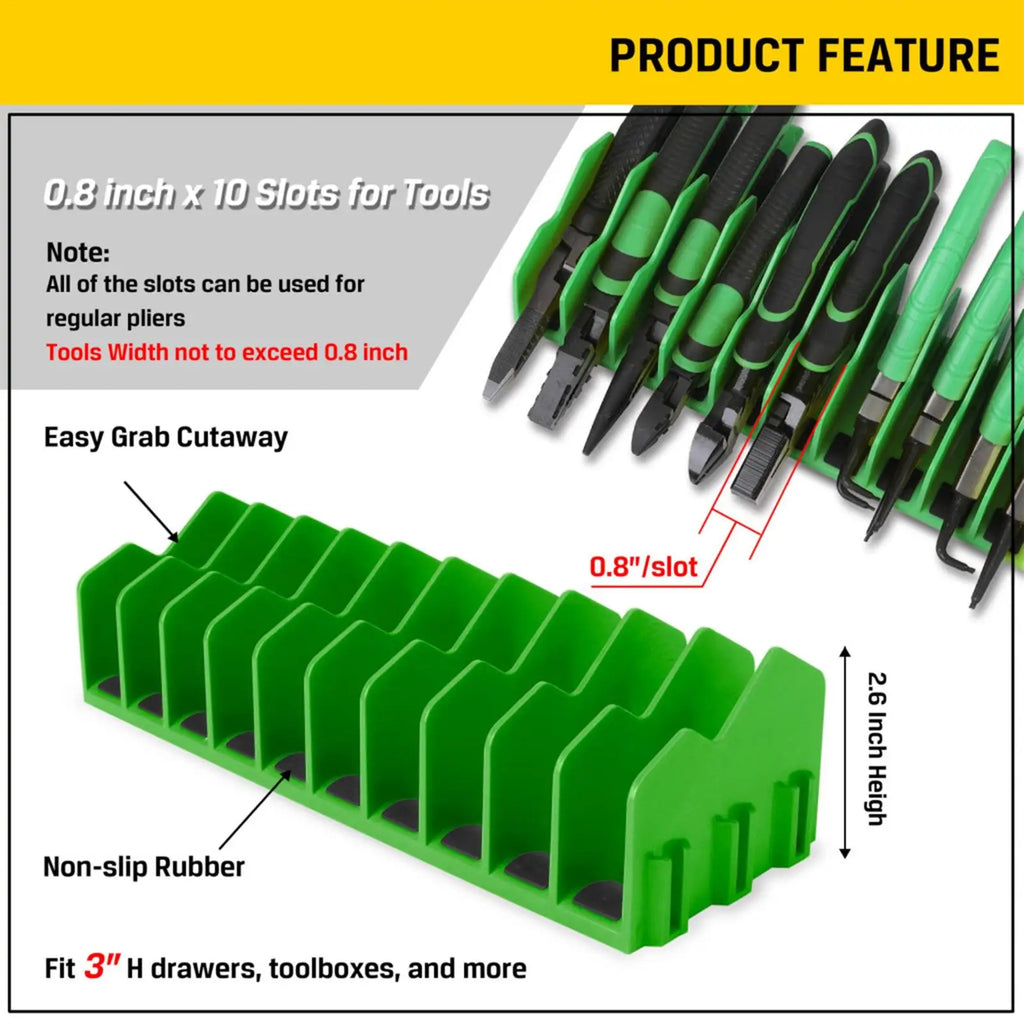 plier organizer rack Organizer Storage Rack Space-Saving Practical with Nonslip Rubber Base 10 Slots Pliers Cutters Organ