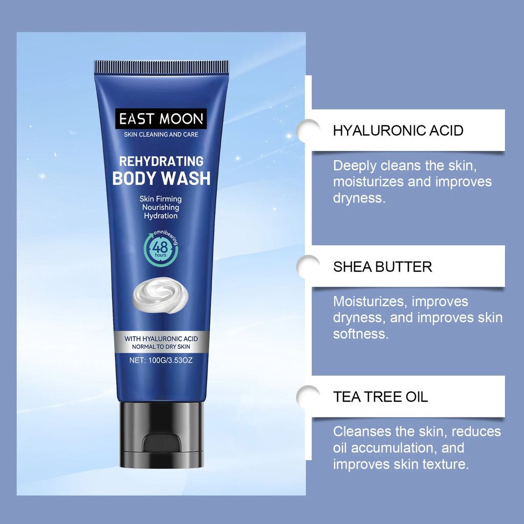 Hyaluronic Acid Shower Gel for Men Deep Cleansing and Moisturizing Oil Balancing Nourishment Gentle Care for Skin Daily Use
