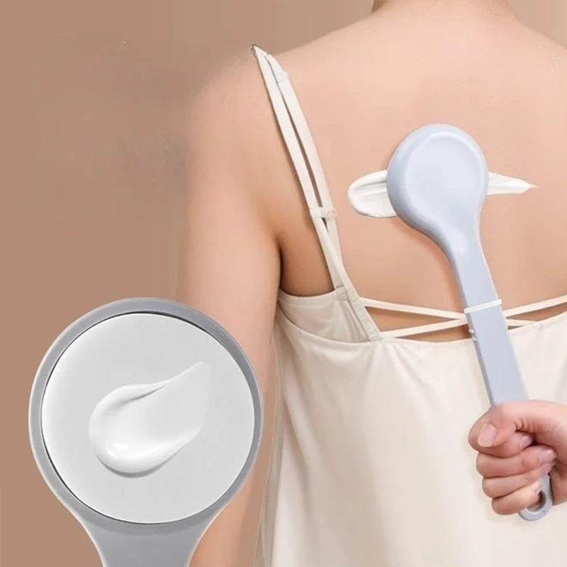 Multi Function Lotion Sunscreen Ointment Applicator Long Handle Body Cleaner Shower Brush Back Massager Beauty Tool