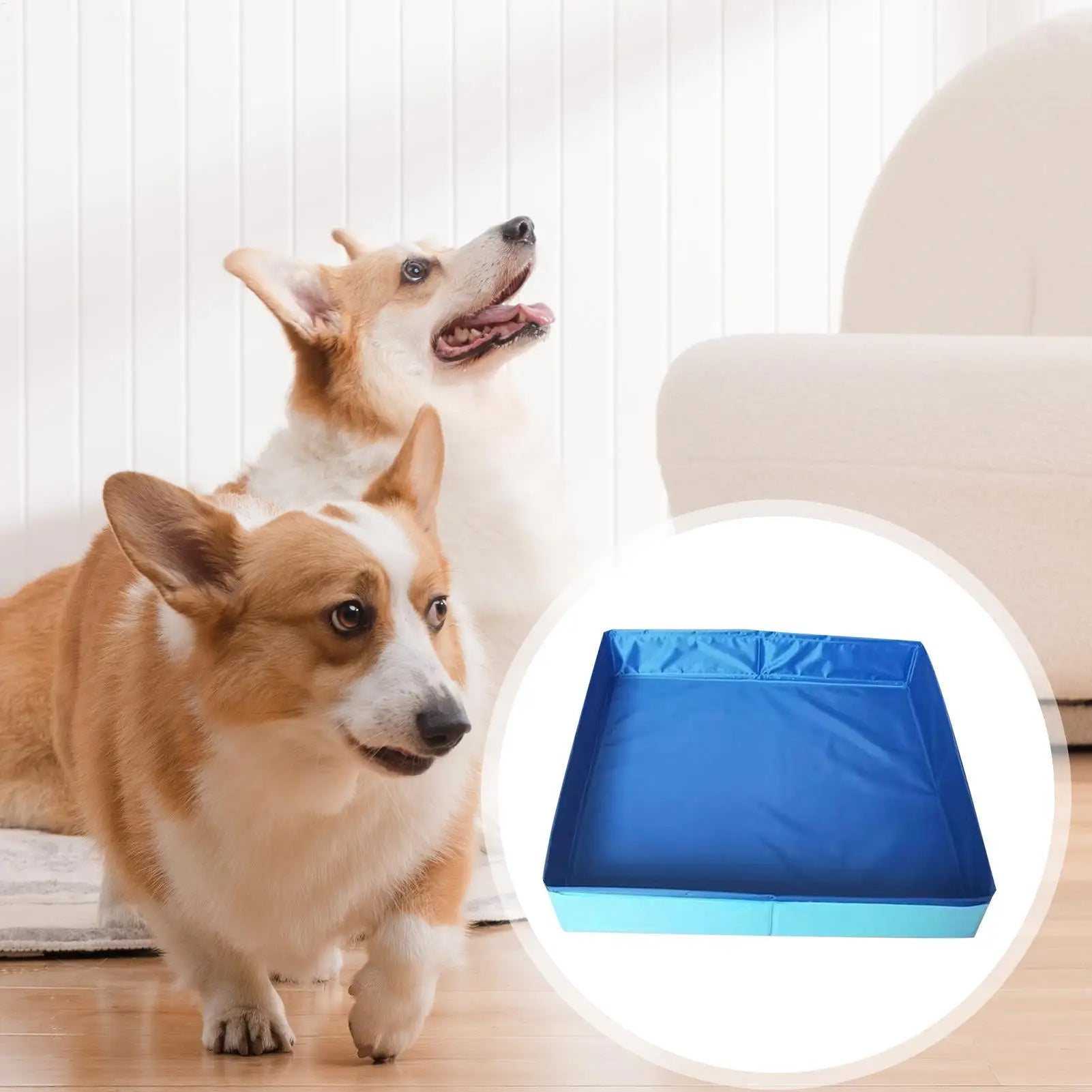 Dog Kiddie Pool PVC Square Shaped Folding Dog Bath Pool Non Inflatable Save Space small pet bathtub For Puppy Cats Pet Supplies
