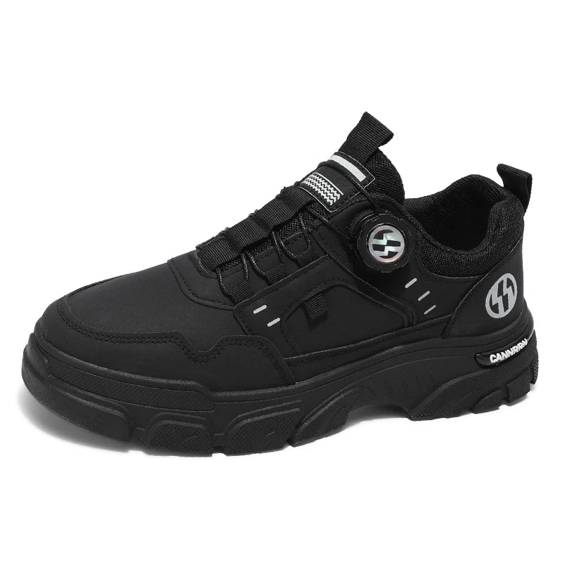Men's boots autumn and winter new rotating shoelaces fashion casual boots youth outdoor boots anti slip soft sole workwear boots