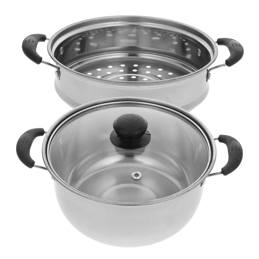 Stainless Steel Stock Pot 18L Premium Deep Multifunctional Steam Pot for Household Cooking Soup Steamer Pan Healthy Cookware
