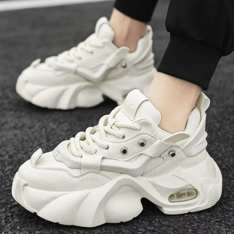 Fashion Men Chunky Sneakers Outdoor Causal Comfortabe Sports Shoes for Male Lace Up Tennis  New Height Increasing Footwears