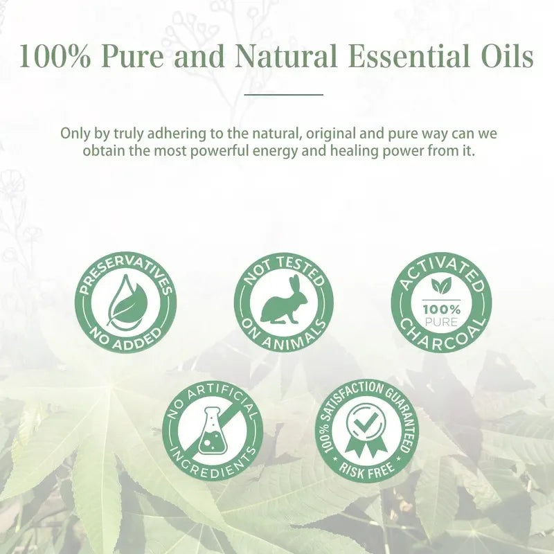 100% Pure and Natural Essential Oils Castor Oil for Hair Care, Body Care Plant Massage Oil Base Oil Gentle and To Easy Absorb