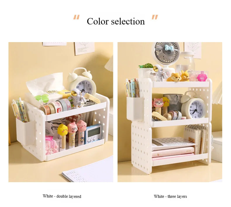 Multi-functional 3-tier Desktop Organizer, Desktop Shelf, Hole Board, Pen Holder Office Desk Organizer, Desk Desk Organizer