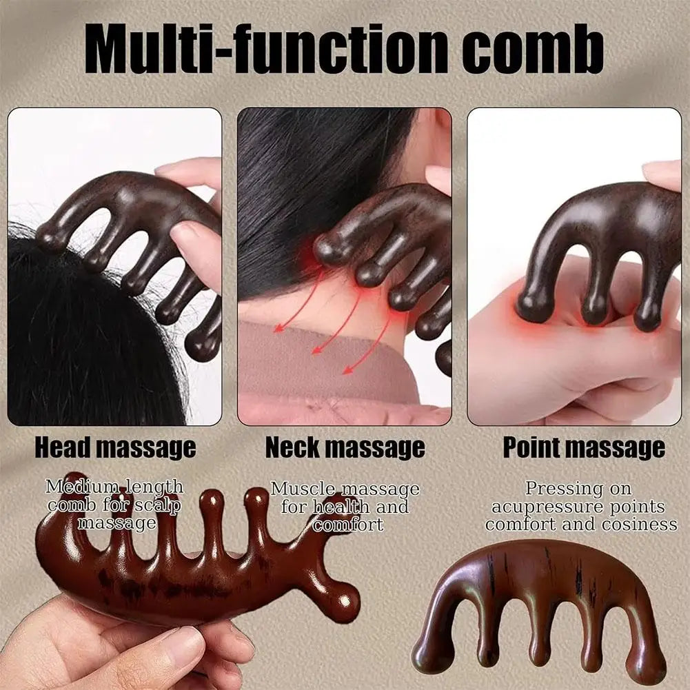 Gua Sha Massage Comb, Head and Face Scalp, Natural Facial Massager, Wide Tooth, Guasha Scraping, Body Massage