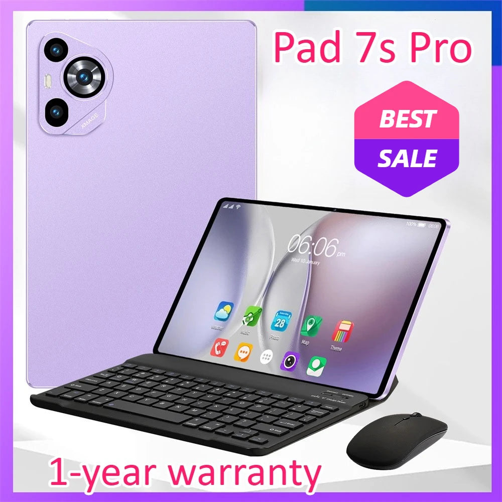 NEW Pad 7s Pro Android 15 Tablets 11.6inch Original Tab 5G Dual Card 12000mAh Tablet PC For Children's Kids With Keyboard Laptop