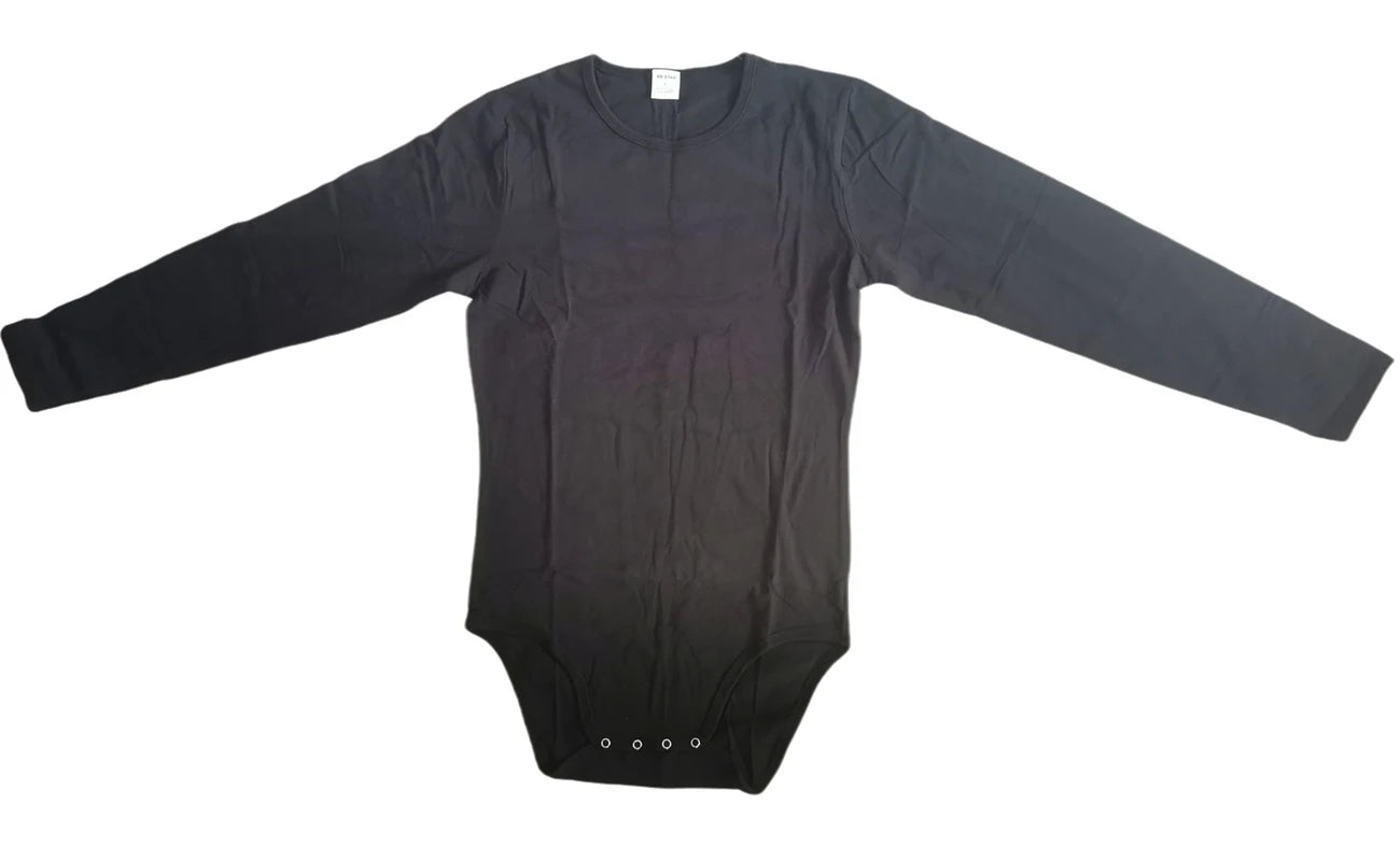 ABDL Adult Baby Black Bodysuit With Snaps/Adult Long Sleeve Bodysuit Romper /Adult Jumpsuit/Adult Onesie
