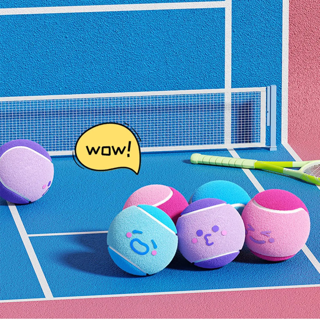 Tennis Balls for Dogs 6 Pieces Small Pet Exercise Fetch Toys Squeaky Dog Balls for Puppy Playful Outdoor Backyard Park Garden