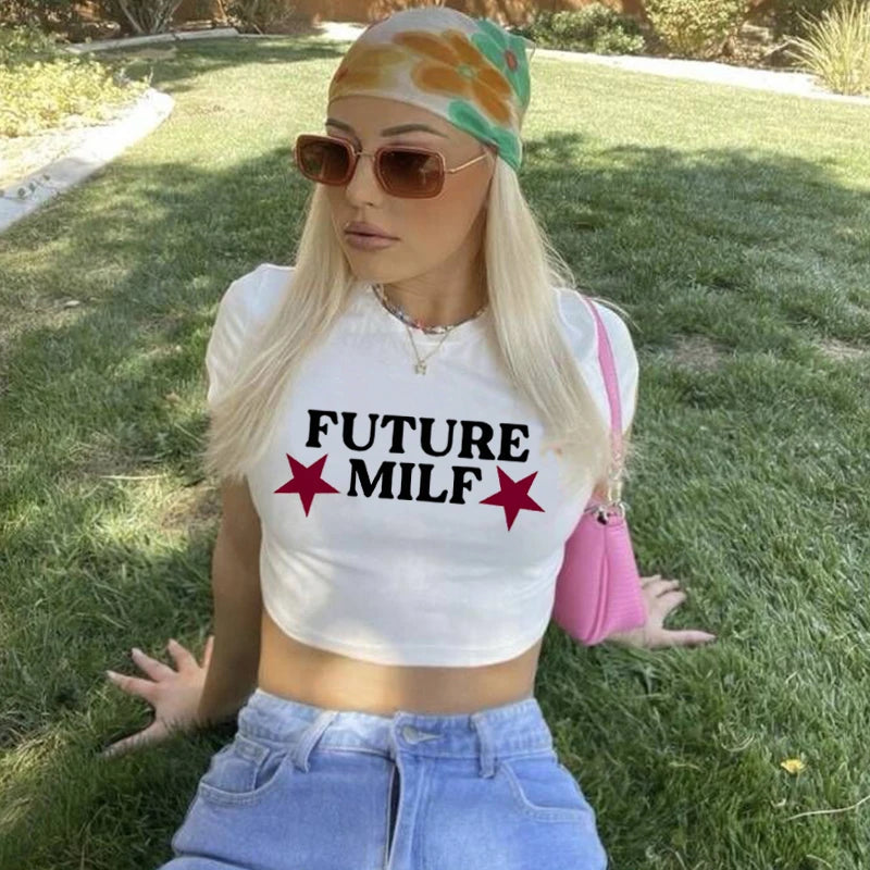 Y2k Crop Top Tshirt Streetwear Vintage Goth Graphic T Shirt Women Short Sleeve T-shirt Clothes Vintage Tops Harajuku Tshirt