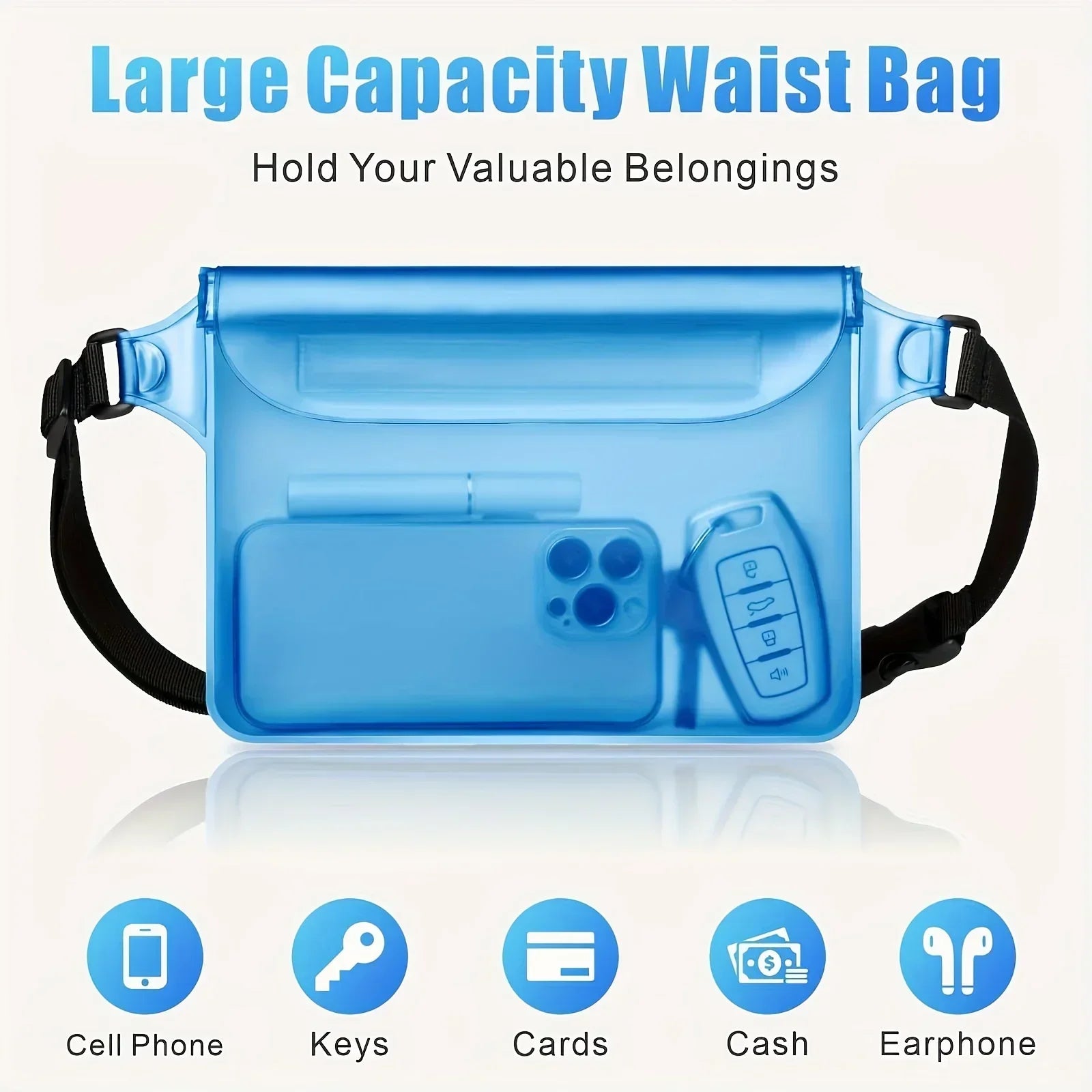 Waterproof Phone Bag, Three-Layer Sealed Touch Screen Waterproof Phone Waist Bag, Suitable For Swimming, Drifting, And Diving