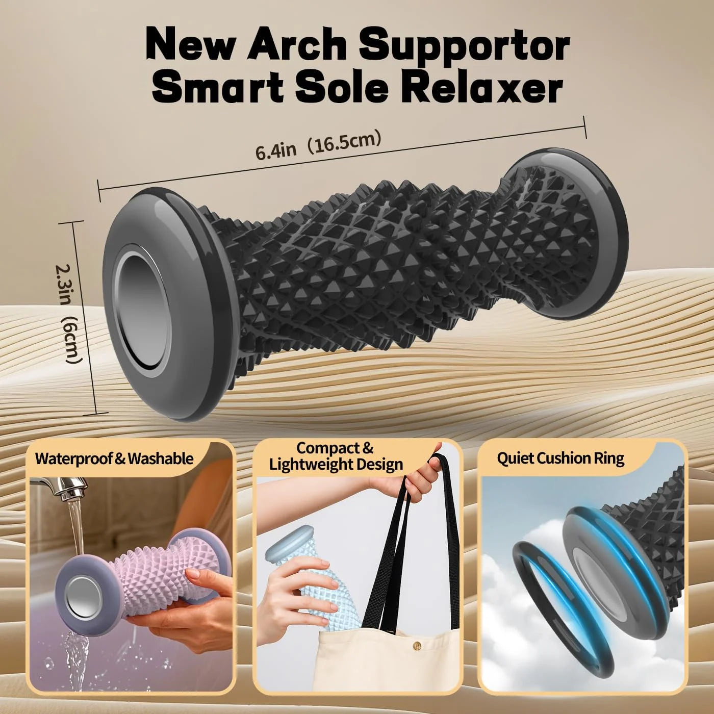Foot Massager Roller,Plantar Fasciitis Relief,Massage for Heel & Arch Pain, Reflexology Acupressure Tool for Muscle Relaxation