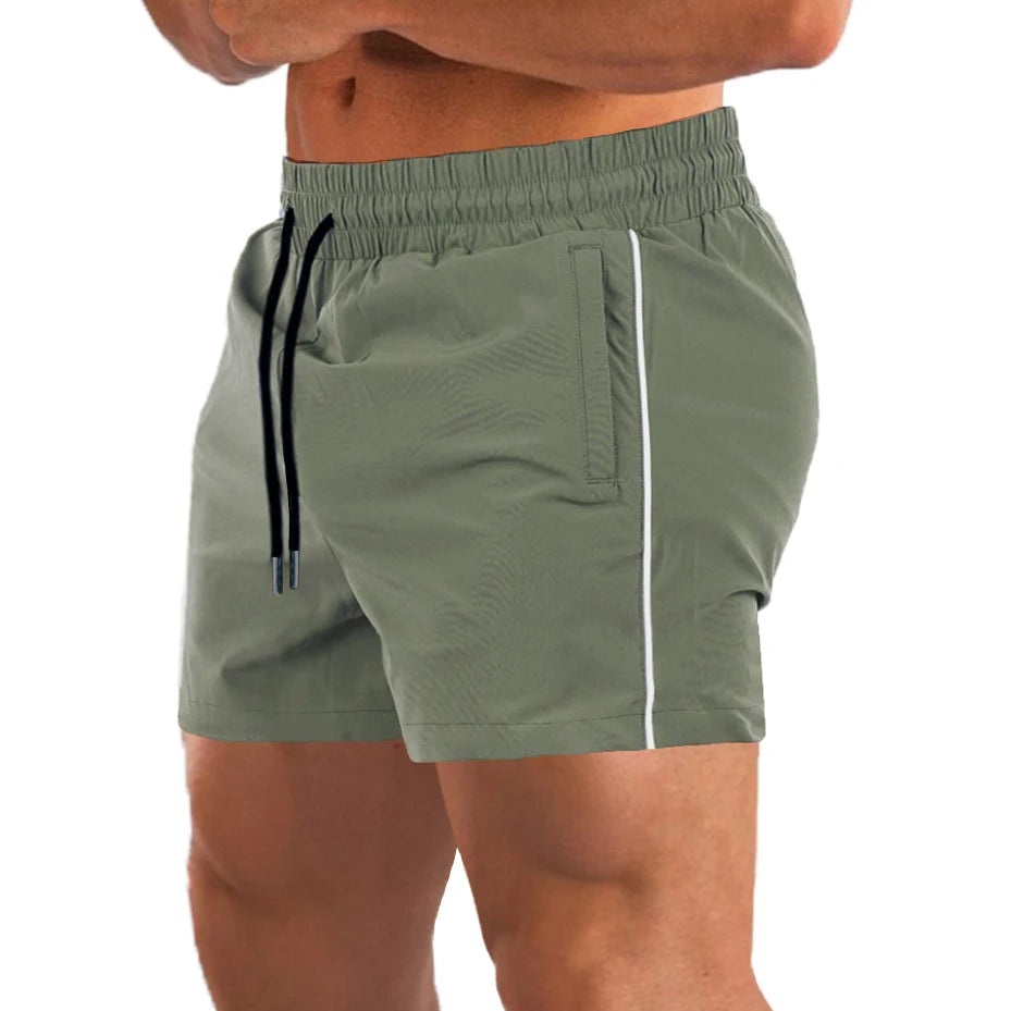 Slim Fit Shorts for Men Sports Gym Fitness Workout Jogger Light Weight Short Pants with Zipper Pockets