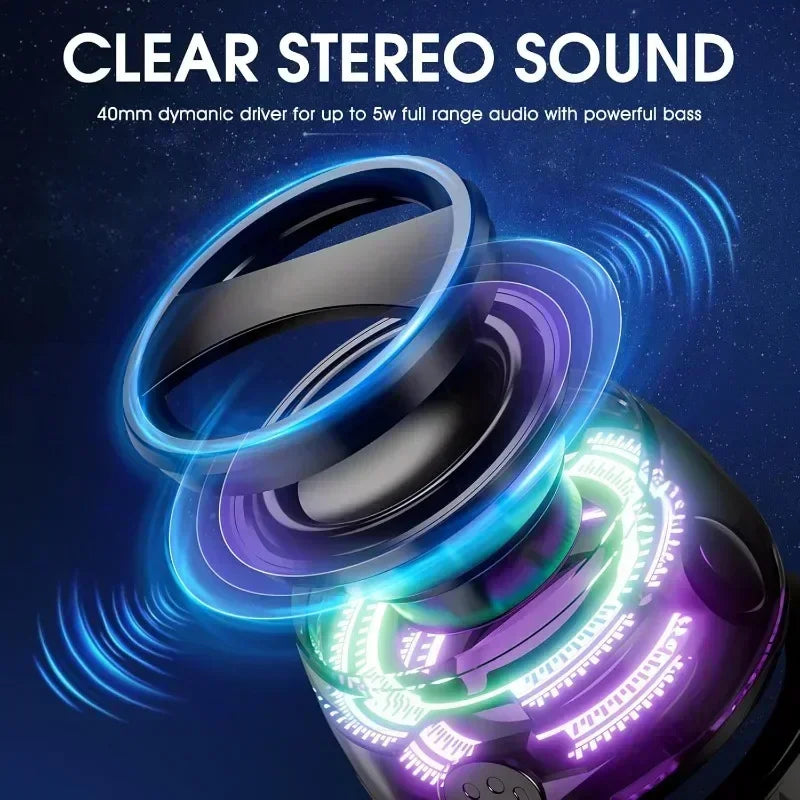 1pc Portable Bluetooth Speaker - Bluetooth 5.3, RGB Ambient Light, Long Battery Life & Magnetic Phone Stand